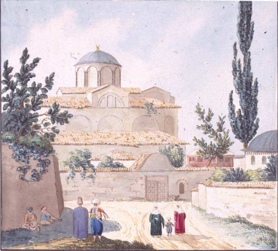 Бурса. Неизвестная церковь. архивная фотография, Акварель К.Г.Лёвенхильма (выполнена 1824-1827)