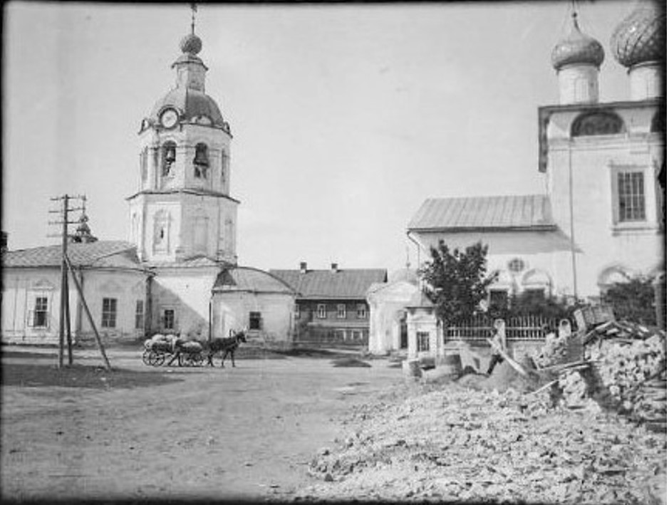 Храмовый комплекс. Собор Вознесения Господня и церковь Печерской иконы Божией Матери, Балахна (Балахнинский район, Нижегородская область). архивная фотография, Фото Рерберга И.И. нач. XX в. из коллекции ГНИМА. (ГК № 65029997)