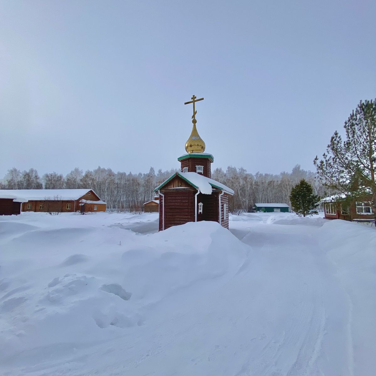 Татьяновский. Серафимовский монастырь. Часовня Варвары Великомученицы. общий вид в ландшафте, Вид с СВ