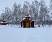 Серафимовский монастырь. Часовня Владимира и Ольги равноапостольных, Вид с запада, слева часовня Иоаким и Анны <br>, Татьяновский, Марьяновский район, Омская область