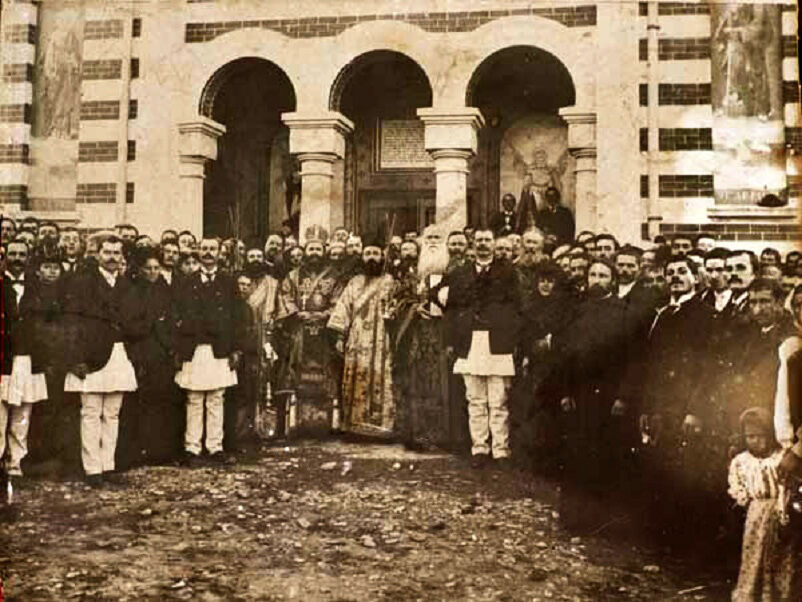 Церковь Стефана архидиакона (утраченная), Буштенари (Прахова, Румыния). архивная фотография, Единственное сохранившееся фото храма 1900-х годов из приходского архива