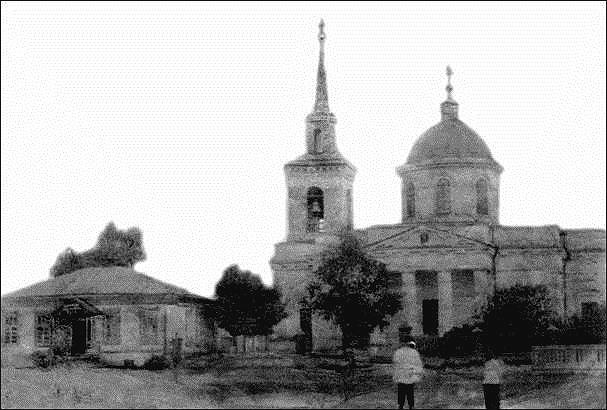 Добринская. Церковь Михаила Архангела (старая). архивная фотография, Предыдущая церковь 1842 г. http://duhovenstvovd.ru/arhangelskDobrinskoy.html