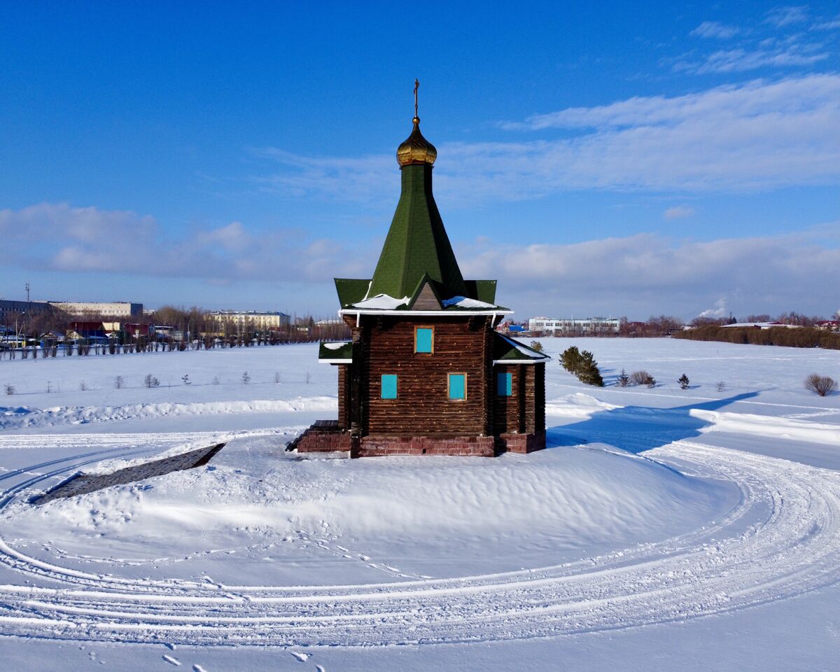 Поминальная часовня в мемориальном парке, Омск (Омск, город, Омская область). фасады, Южный фасад