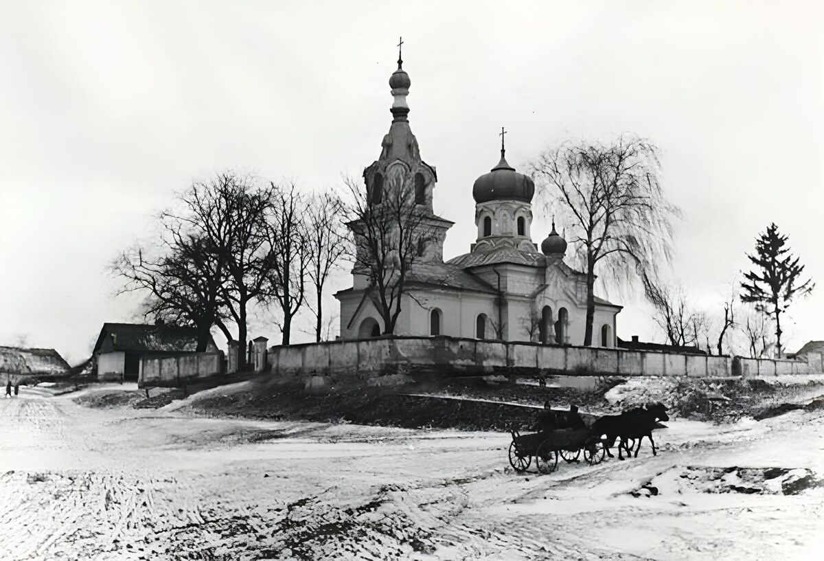 Церковь Успения Пресвятой Богородицы, Телятин (Люблинское воеводство, Польша). архивная фотография, Почтовая фотооткрытка 1917 г.