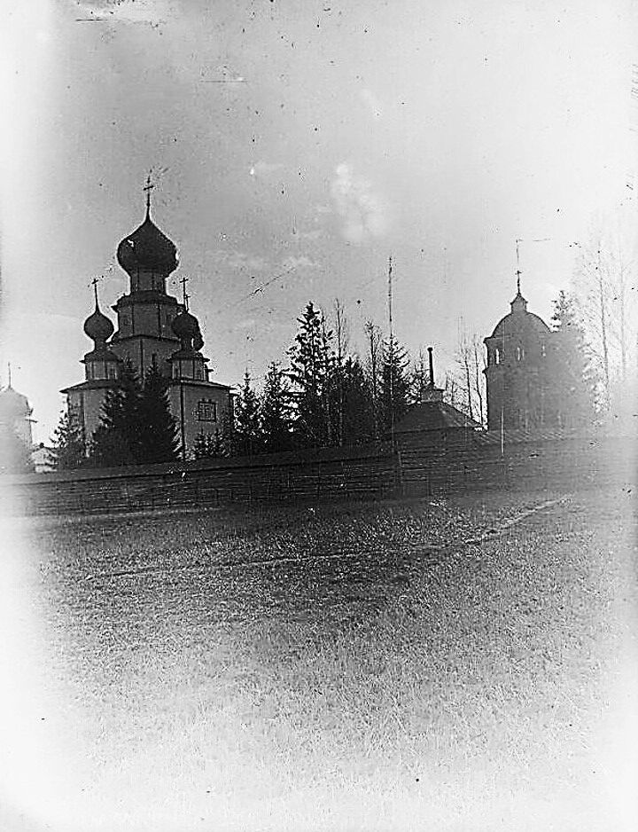 Церковь Покрова Пресвятой Богородицы, Логиново, урочище (Череповецкий район, Вологодская область). архивная фотография, Фото Макарова Владимира Кузьмича 1928 г. из фондов Череповецкого музея. (ГК № 51956003)