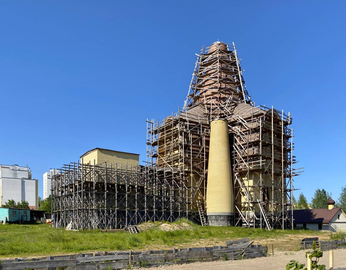 Церковь Рождества Христова (строящаяся), Гродно (Гродненский район, Беларусь, Гродненская область). документальные фотографии, Вид с юго-запада