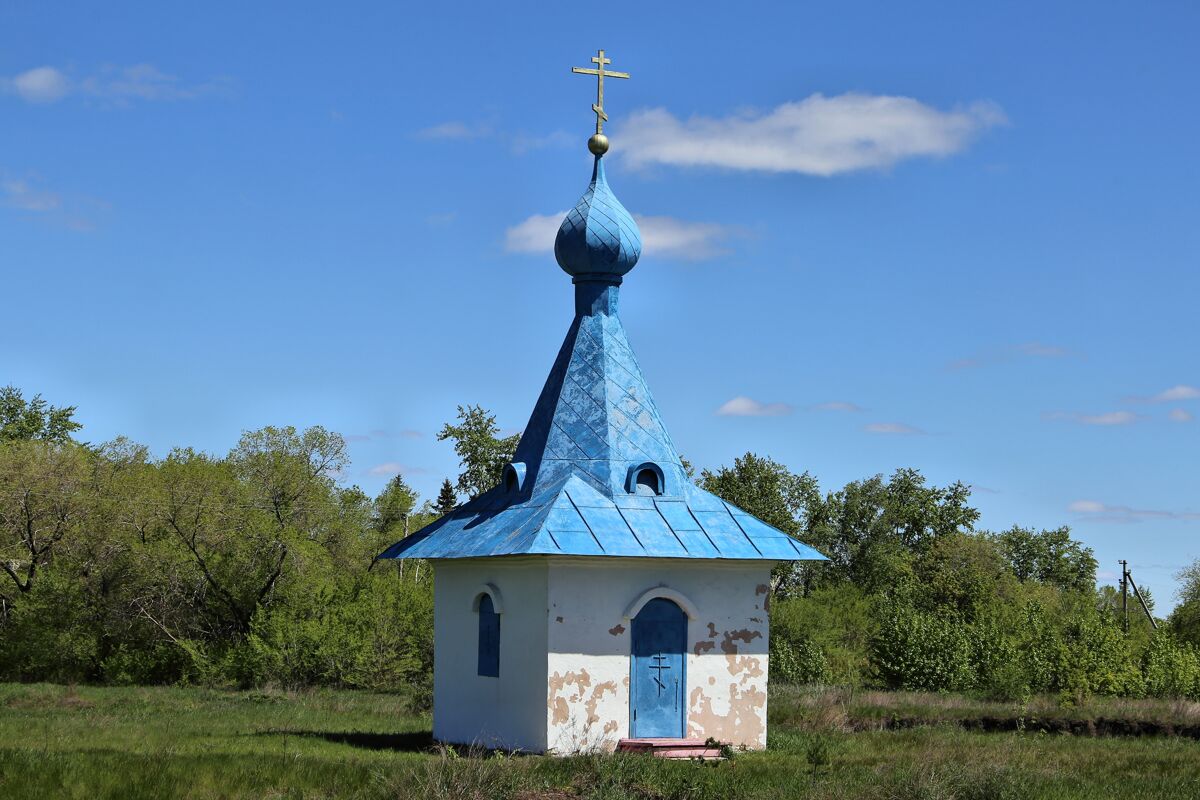 Часовня Успения Пресвятой Богородицы, Новотроицкое (Омский район, Омская область). фасады, Вид с юго-запада