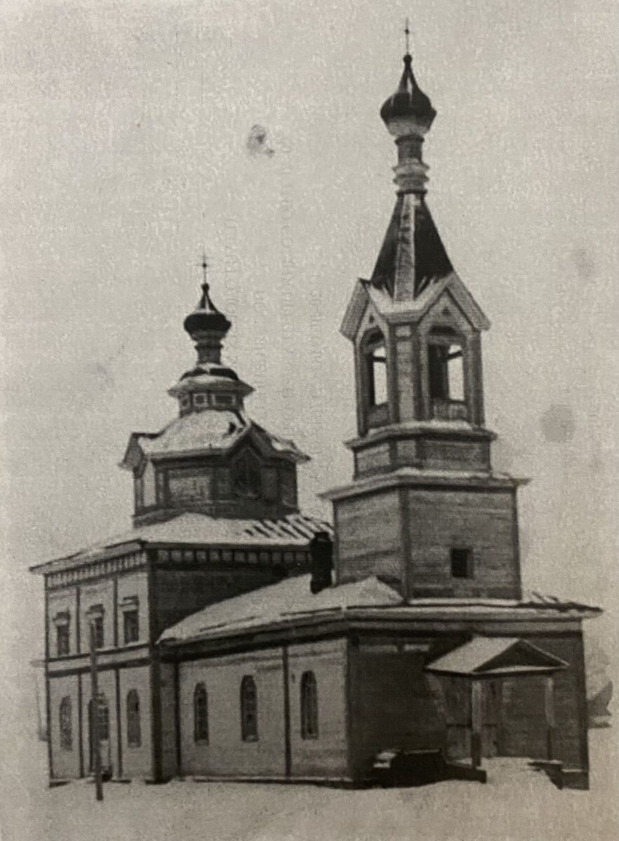 Церковь Владимирской иконы Божией Матери (старая), Шапта (Кикнурский район, Кировская область). архивная фотография, Фото нач. 20 в. в притворе существующей Владимирской церкви