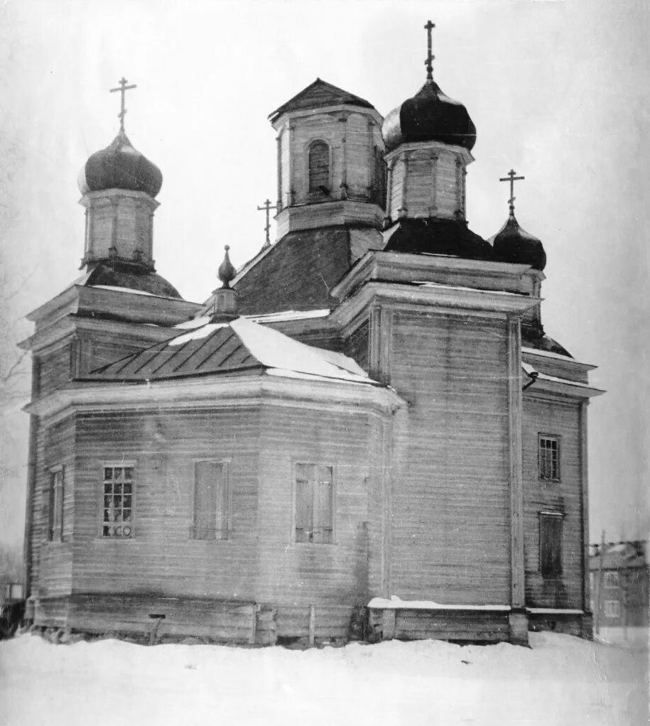 Фото советского периода, архивная фотография. Церковь Илии Пророка (старая), Осташевская (Каргопольский район, Архангельская область)
