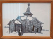Часовня Успения Пресвятой Богородицы, Старое фото из музея<br>, Среднее Лядово, урочище, Вохомский район, Костромская область