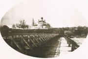 Церковь Троицы Живоначальной (утраченная), Кантаурово. Вид с моста через Линду. Источник "Борское Заволжье в фотографиях"<br>, Кантаурово, Бор, ГО, Нижегородская область