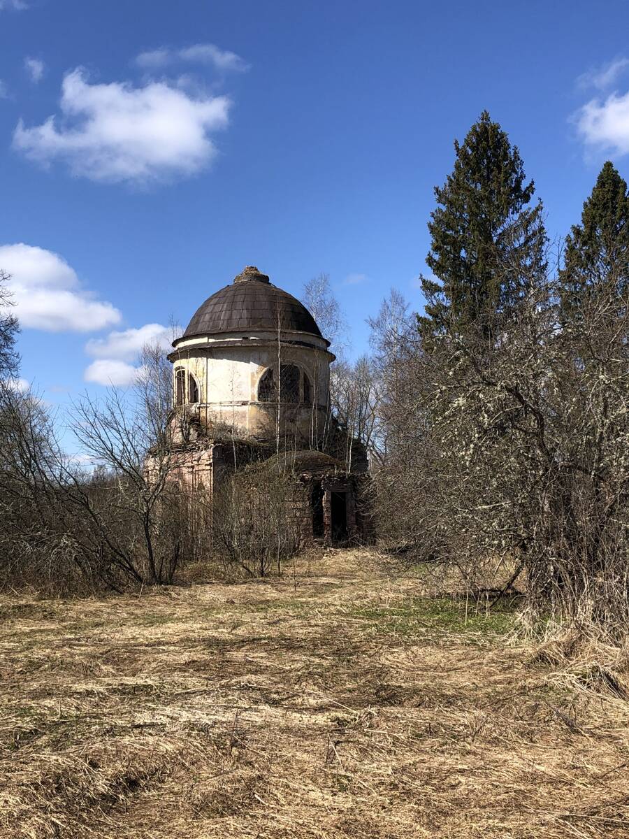 Церковь Благовещения Пресвятой Богородицы, Погостище (Старорусский район, Новгородская область). фасады, Вид на церковь с северо-востока