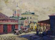 Часовня Казанской иконы Божией Матери, П.С. Добрынин. Симбирск. Базарная площадь. 1918, собрание УОКМ<br>, Ульяновск, Ульяновск, город, Ульяновская область