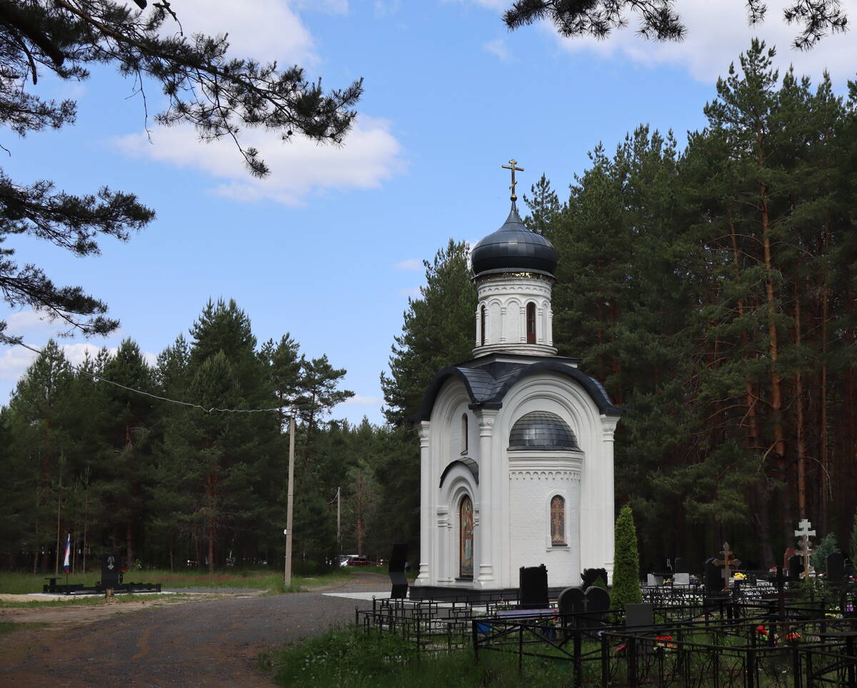 Часовня Тимофея апостола, Аббакумово (Петушинский район, Владимирская область). общий вид в ландшафте, Вид с юго-востока