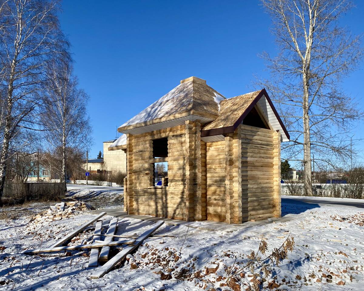 Часовня Николая Чудотворца (строящаяся), Карапсель (Иланский район, Красноярский край). документальные фотографии, Вид с ЮВ