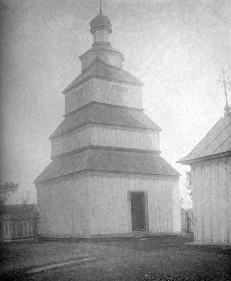 Церковь Рождества Пресвятой Богородицы, Новые Веледники (Коростенский район, Украина, Житомирская область). архивная фотография, Фото С.А. Таранушенко и П.Н. Жолтовского, 1929 г. Адрес хранения: Институт рукописи Национальной библиотеки Украины им. И. Вернадского