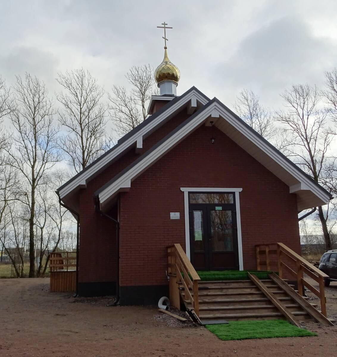 Церковь Вениамина, Митрополита Петроградского в Авиагородке (временная), Московский район (Санкт-Петербург, г. Санкт-Петербург). фасады, Церковь Вениамина, Митрополита Петроградского в Авиагородке (временная).