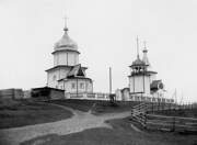 Храмовый комплекс Березниковского погоста, Церкви Березницкого погоста летом 1903 года. Фото Ивана Билибина, коллекция ИИМК РАН.<br>, Березник, Виноградовский район, Архангельская область
