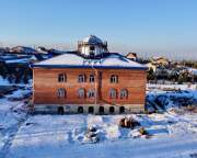 Домовая церковь Покрова Пресвятой Богородицы в келейном корпусе, Вид с озера<br>, Бородино, Бородино, город, Красноярский край