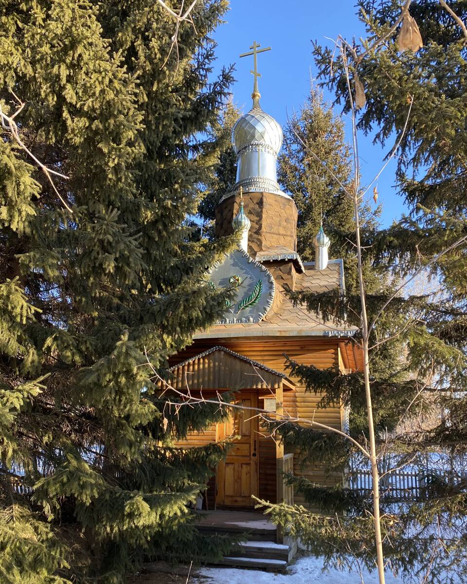 Часовня Покрова Пресвятой Богородицы, Бородино, село (Рыбинский район, Красноярский край). фасады, Вид с запада