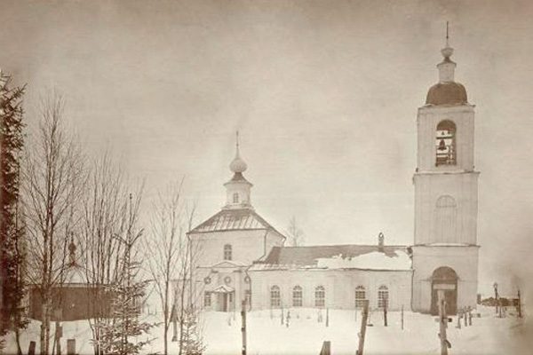 Церковь Благовещения Пресвятой Богородицы, Благовещение, урочище (Буйский район, Костромская область). архивная фотография, Фото С.А. Орлова нач. XX в. ГИМ 46711/22.  http://old-churches.ru/bu_011.htm 