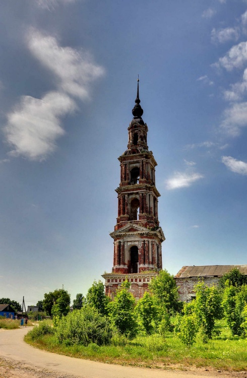 Колокольня храмового комплекса, Курба (Ярославский район, Ярославская область). фасады