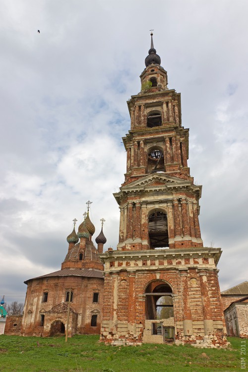 Колокольня храмового комплекса, Курба (Ярославский район, Ярославская область). фасады