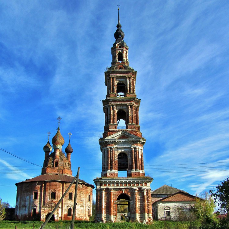 Колокольня храмового комплекса, Курба (Ярославский район, Ярославская область). фасады, вид с юго-запада
