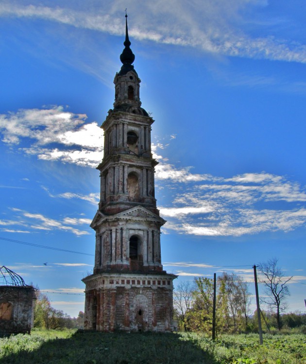 Колокольня храмового комплекса, Курба (Ярославский район, Ярославская область). фасады, Вид с северо-запада
