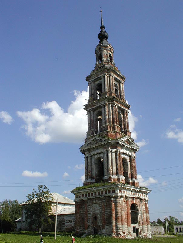 Колокольня храмового комплекса, Курба (Ярославский район, Ярославская область). фасады