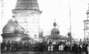 Храмовый комплекс Устьмошского Погоста, Вид Устьмошского погоста. Фото начала 20 века из книги В. Васева "Поонежье"<br>, Погост (Усть-Моша), Плесецкий район, Архангельская область