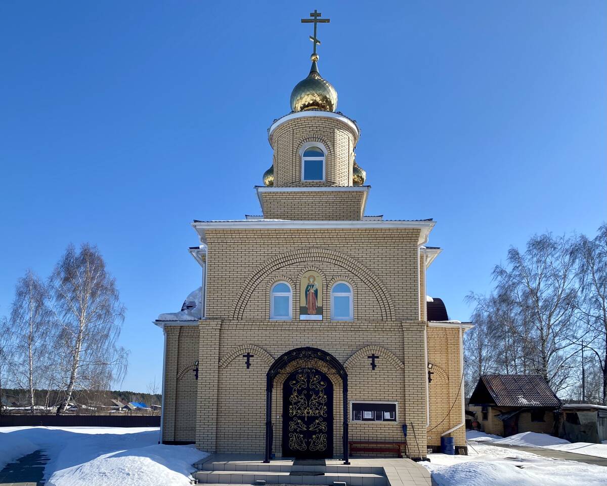 Церковь Екатерины великомученицы, Крутоложное (Первомайский район, Томская область). фасады, Западный фасад