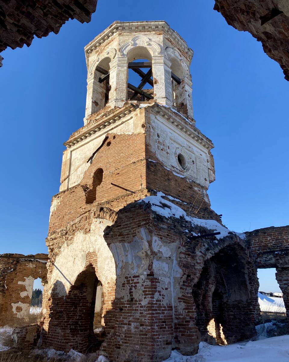 Церковь Спаса Нерукотворного Образа, Ишим (Яйский район, Кемеровская область). архитектурные детали, Колокольня, вид с храма