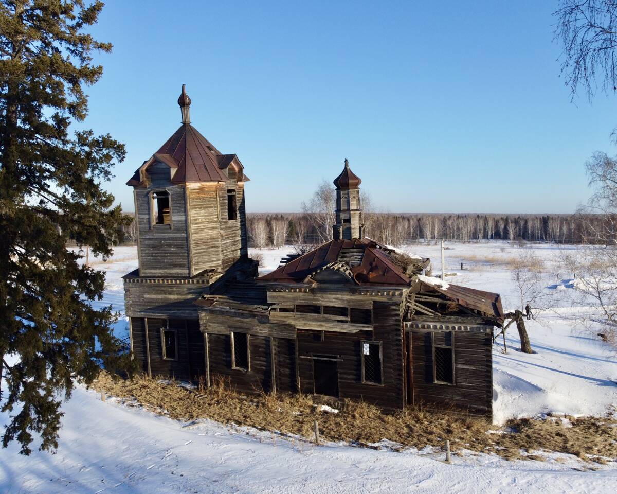 Церковь Михаила Архангела, Островка (Ижморский район, Кемеровская область). фасады, Южный фасад