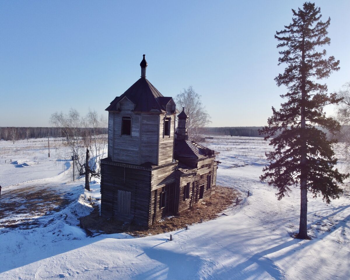 Церковь Михаила Архангела, Островка (Ижморский район, Кемеровская область). фасады, Вид с ЮЗ