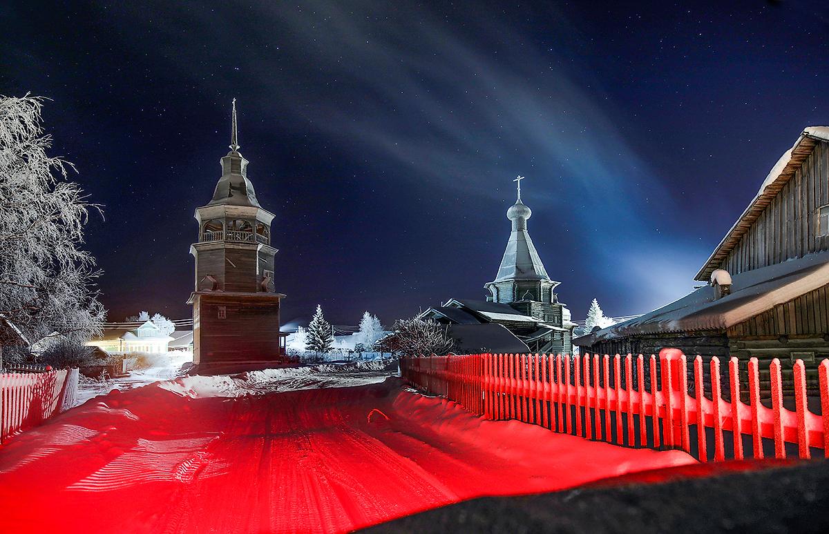 художественные фотографии. Колокольня церкви Николая Чудотворца, Конецдворье (Приморский район, Архангельская область)