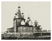 Храмовый комплекс,  Церкви Димитрия Солунского и Рождества Пресвятой Богородицы, На переднем плане церковь Димитрия Солунского, за ней Рождества Богородицы. Фотография И.Э.Грабаря<br>, Борок (Чёлмохта), Холмогорский район, Архангельская область