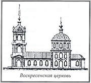 Церковь Воскресения Христова, Рис. из издания "Калязинские храмы и монастыри. Справочное издание" / Сост. А.Г. Кубарев, А.П. Коршунов, Д.В. Попов и др. . - Тверь : СФК-офис, 2020<br>, Парфеньево, урочище, Кашинский городской округ, Тверская область