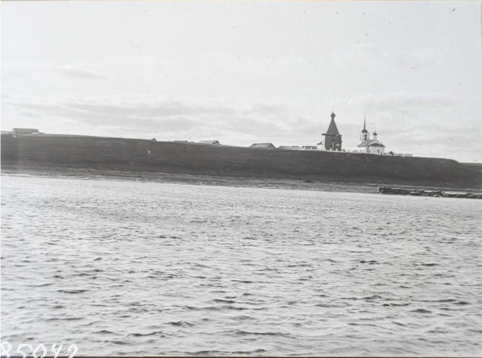 Фото начала ХХ в. из фондов ГИМ. (ГК № 66318732), архивная фотография. Храмовый комплекс Кривецкого прихода, Демидово (Кривое) (Холмогорский район, Архангельская область)