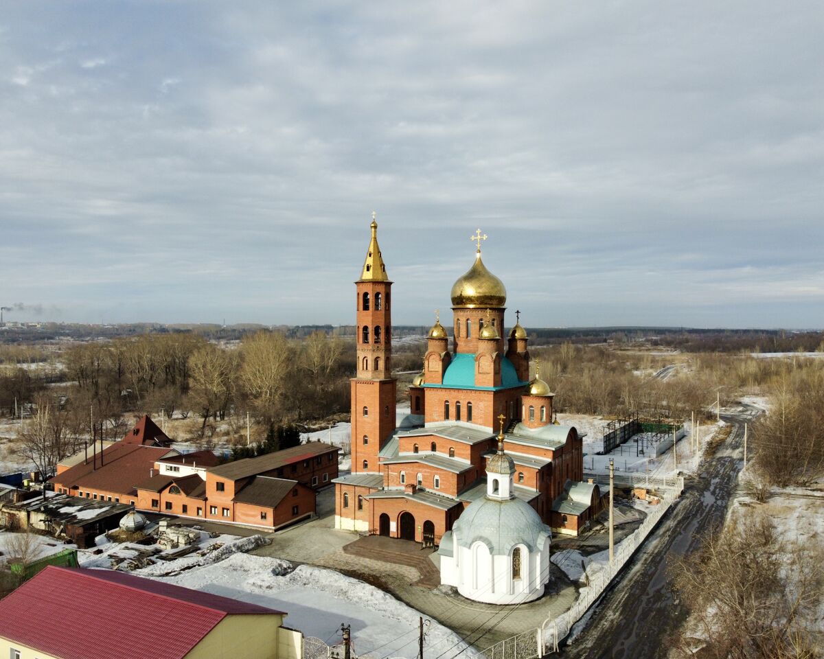 Иверский мужской монастырь, Ленинск-Кузнецкий (Ленинск-Кузнецкий район и г. Ленинск-Кузнецкий, Кемеровская область). фасады, Вид с ЮЗ