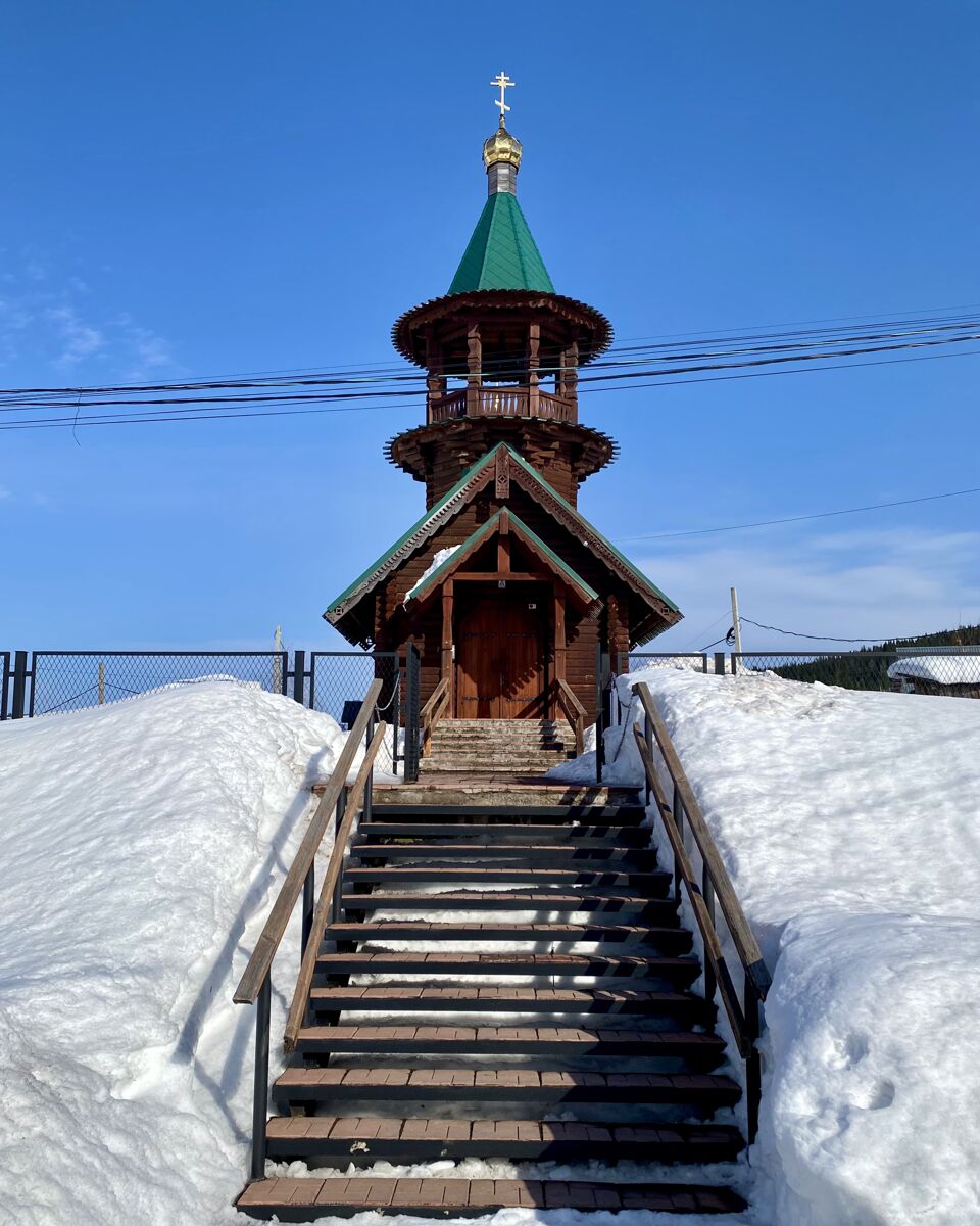 Церковь Александра Невского, Спасск (Таштагольский район, Кемеровская область). фасады, Вид с запада