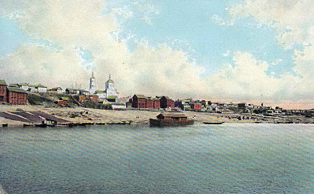 Церковь Троицы Живоначальной (старая), Воскресенское (Воскресенский район, Саратовская область). архивная фотография, Открытка нач. 20 в. Источник: pastvu.com/p/761094