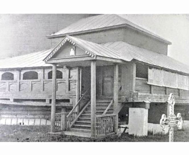 Церковь Тихвинской иконы Божией Матери (старая), Холм (Холмский район, Новгородская область). архивная фотография, Около 1940-х гг. Фрагмент юго-западной части. ГНИМА им. Щусева