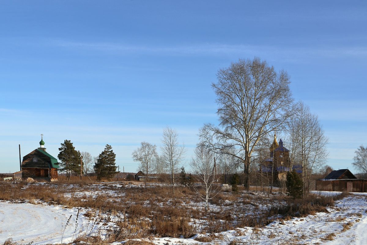 Покровский мужской монастырь, Самохвалово (Муромцевский район, Омская область). общий вид в ландшафте