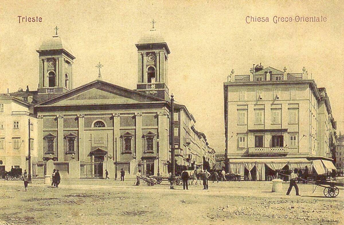 Церковь Николая Чудотворца, Триест (Италия, Прочие страны). архивная фотография, Старинная итальянская открытка