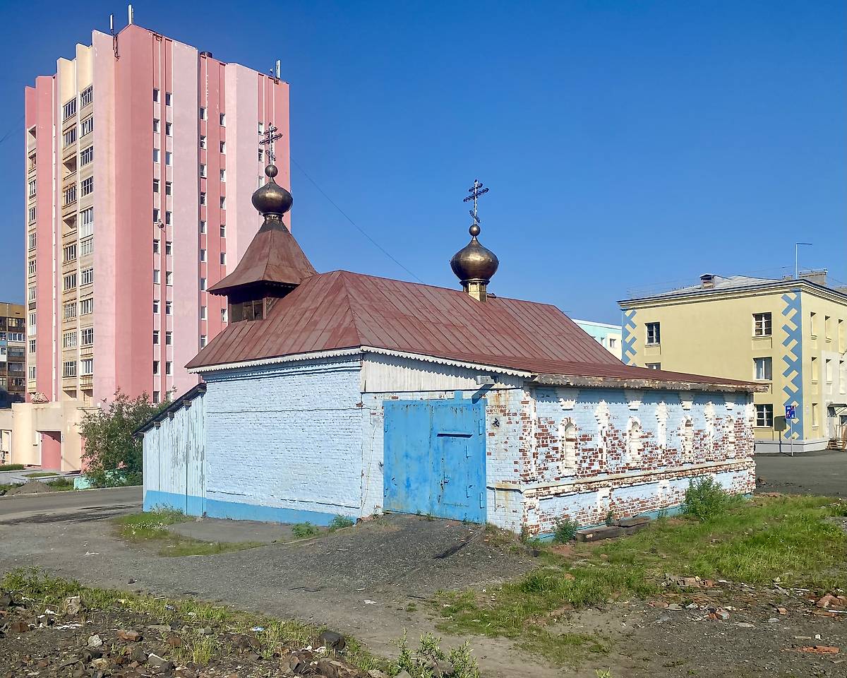Вид с СЗ, фасады. Церковь Гавриила Архангела в Кайеркане, Норильск (Норильск, город, Красноярский край)