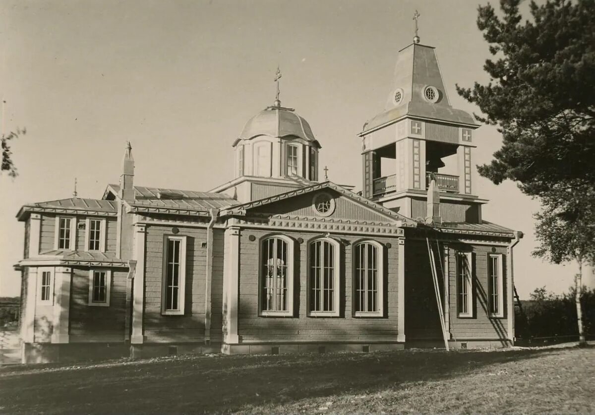Церковь Благовещения Пресвятой Богородицы, Куркиёки (Лахденпохский район, Республика Карелия). архивная фотография, Фото 1933 года с сайта museo.disec.fi