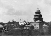 Церковь Преображения Господня, Старинное фото. На первом плане - Преображенская церковь, чуть дальше - Покровская и вдали - Воскресенская<br>, Берёзовый Рядок, Осташковский городской округ, Тверская область