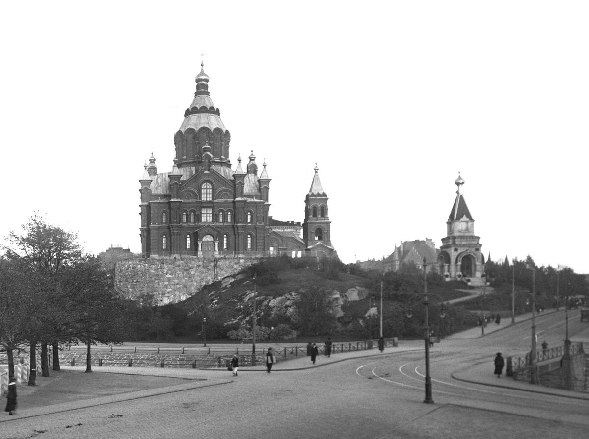 Неизвестная часовня, Хельсинки (Уусимаа, Финляндия). архивная фотография, Фрагмент фото 1917-20 годов с сайта www.finna.fi. Автор Eric Sundström 