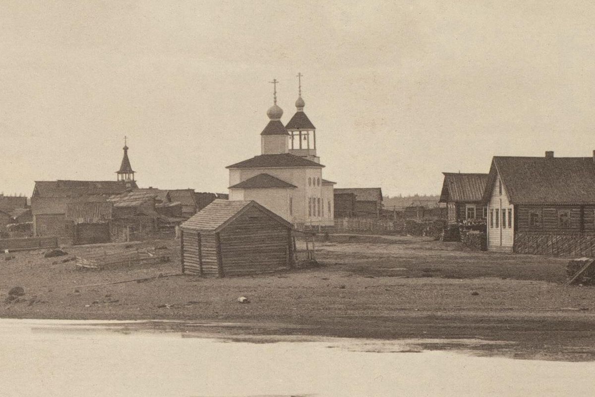 Церковь Петра и Павла (старая), Калевала (Калевальский район, Республика Карелия). архивная фотография, Фрагмент фото 1894 года с сайта www.finna.fi. Автор Into Konrad Inha